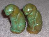 Cat shakers glazed prairie green